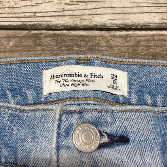 Abercrombie Fitch The 70’s Vintage Flare Ultra High Rise Jeans Women 29/8S Blue - Picture 8 of 11